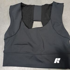 Black Sports Crop Top